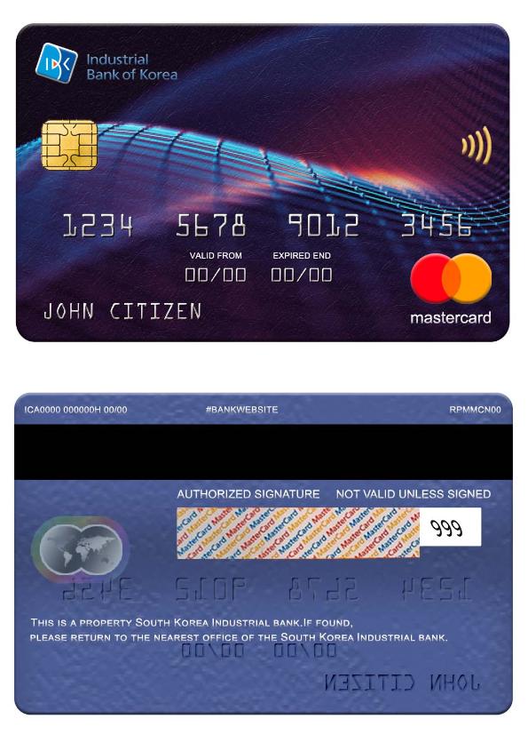 South Korea Industrial Bank mastercard